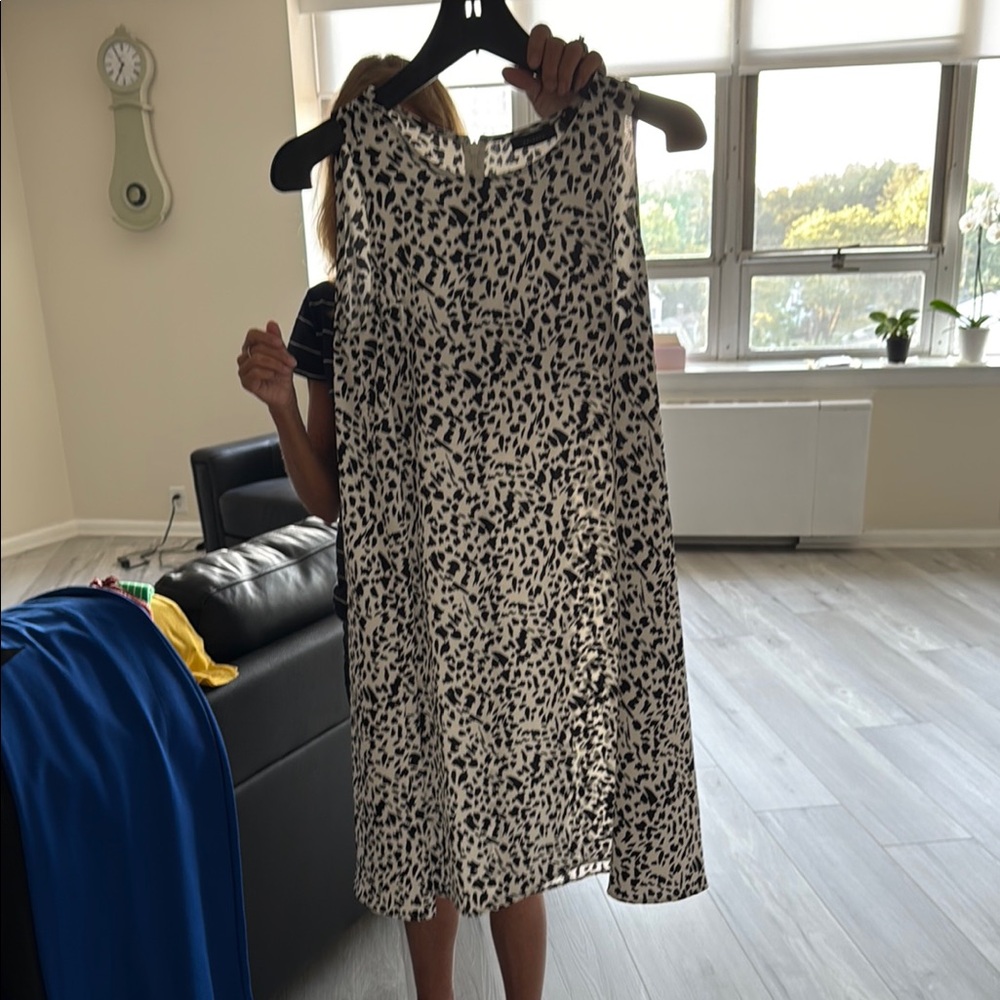 Halogen Brown and Black Sleeveless Midi Sundress